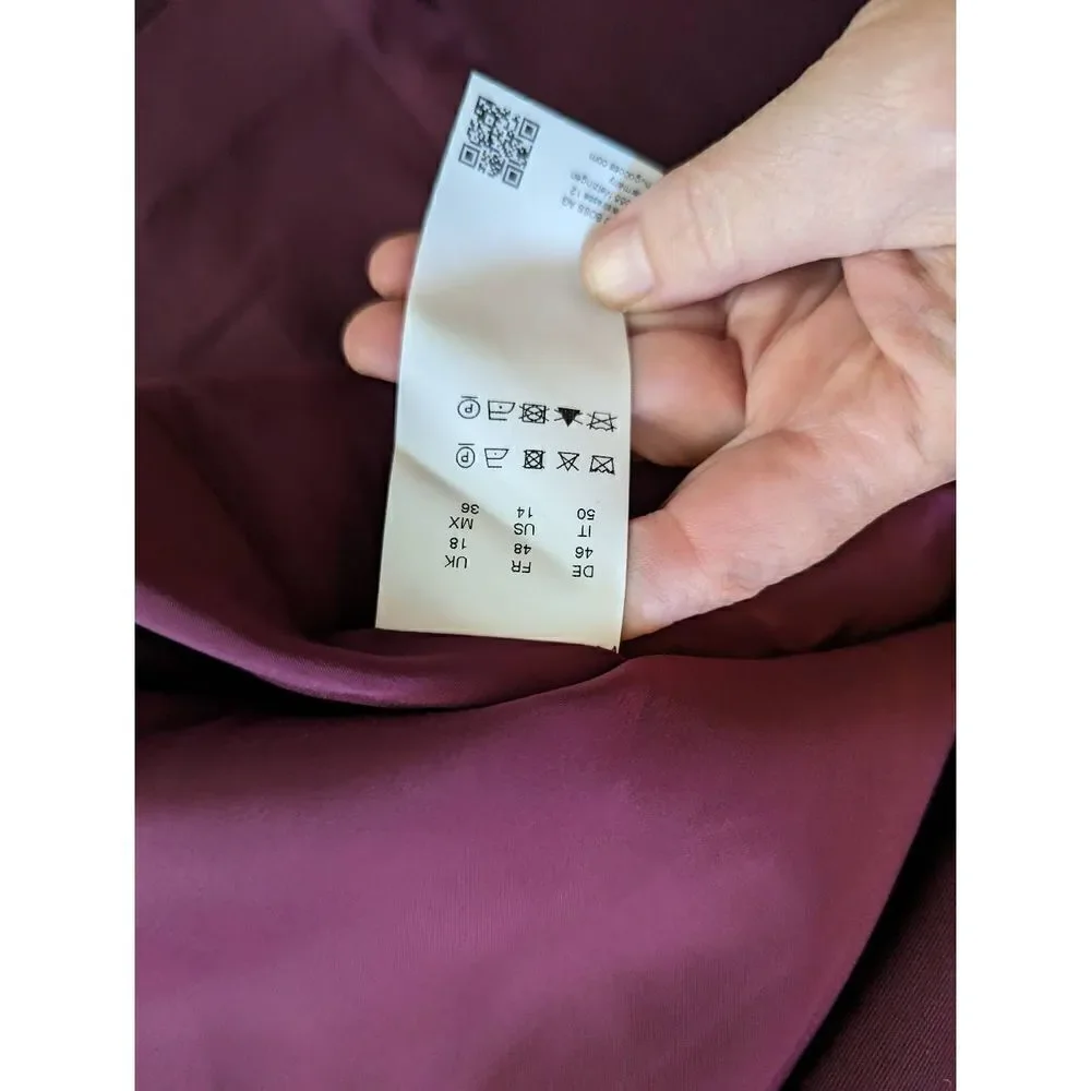 Hugo Boss eggplant purple wool button up jacket nwot sz 14 mandarin collar - Picture 6 of 8